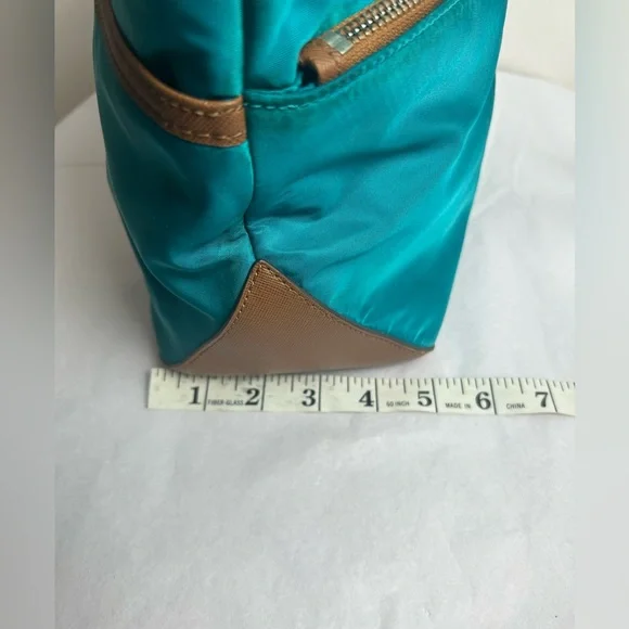 Michael Kors Teal and Brown Tote Bag - Picture 14 of 16